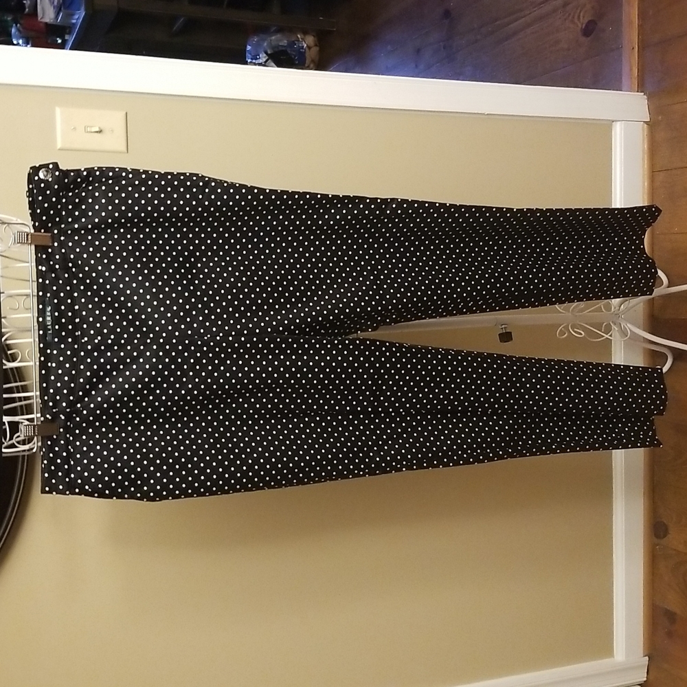 Ralph Lauren black and white polka dot pants